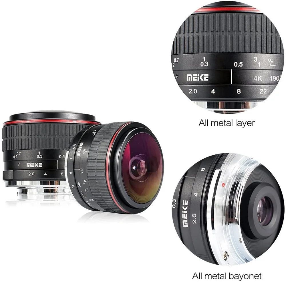 Meike 6 5 мм f2.0 ручной Объектив рыбий глаз для Canon EF-M крепление/держатель объектива Sony