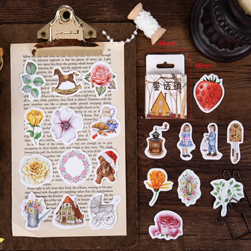 

20packs/lot Creative Cute Fairytale Town Paper Lable Sealing Stickers Scrapbooking Decor DIY Stationery Free Shipping