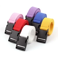 hypoallergenic belt plastic buckle canvas belt for teenage students adjustable length solid color multiple colour