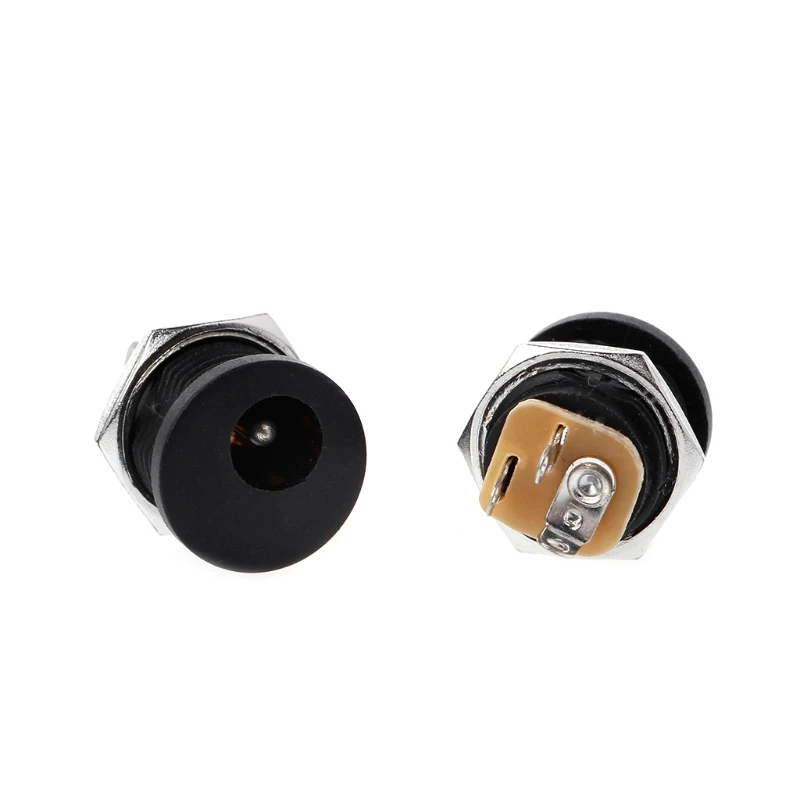 

5 Pcs 5.5mm x 2.1mm Male DC Power Plug Connector+5 Pcs Screw Lock Female Panel Socket Mount Adapter