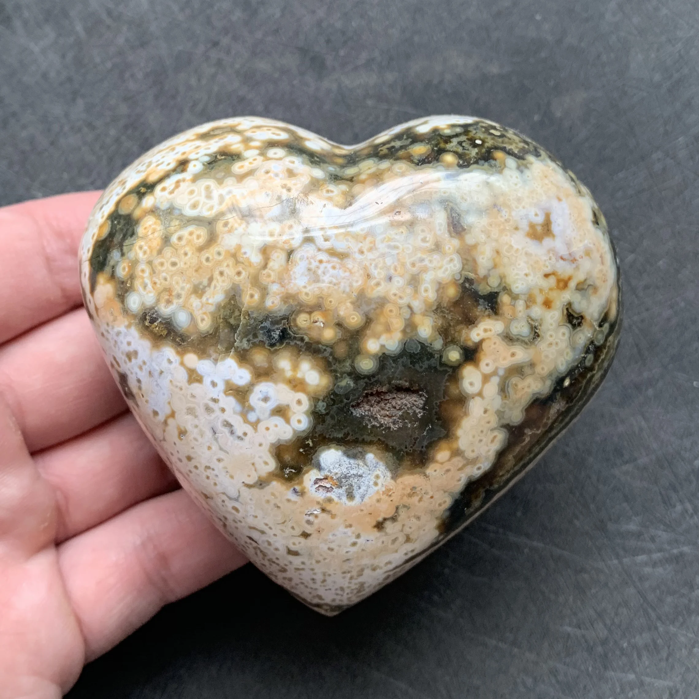 324 г натуральная Океаническая яшма сердце украшение для дома любовь полированный