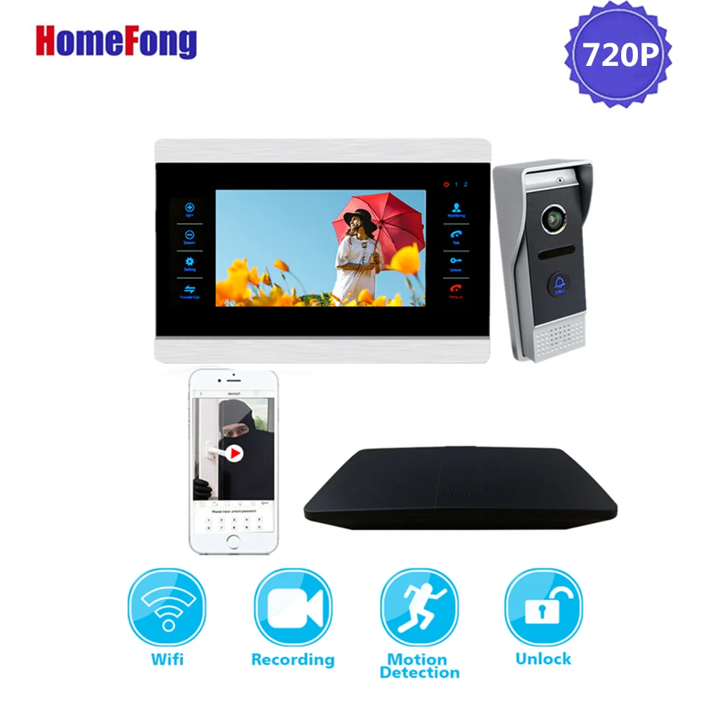 Видеодомофон Homefong с Wi Fi дверной звонок система внутренней связи AHD 720P запись при