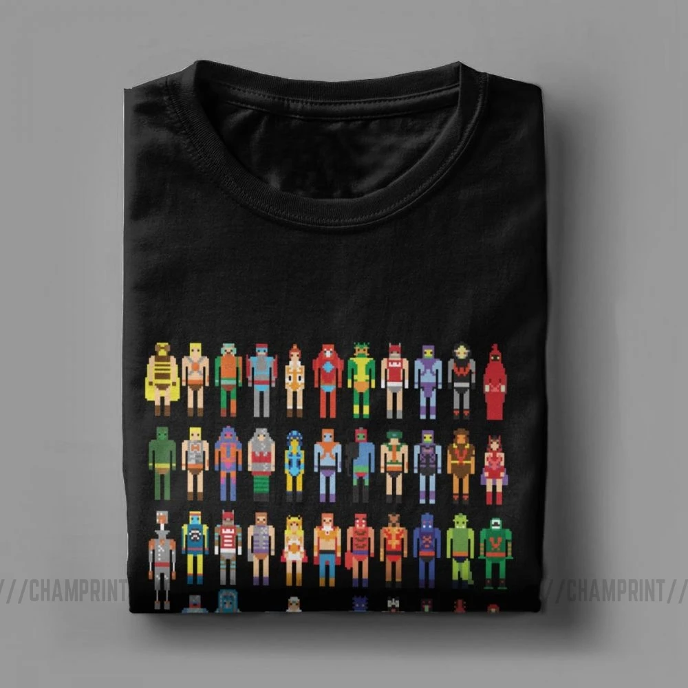 Винтажная 8-битная футболка с рисунком Вселенная Мужская хлопковая круглым