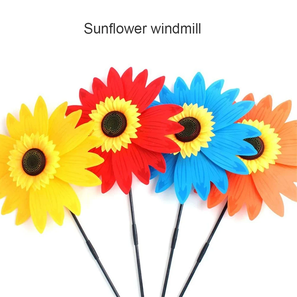 

3pcs Double Layer Sunflower Windmill Colorful Lawn Wind Spinner Kids Toys Gifts Outdoor Garden Ornaments Yard Garden Decoration