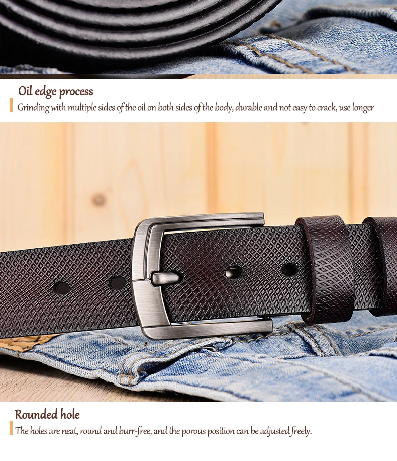 leather male belts for men high quality cow genuine leather luxury strap male belts fashion pin buckle men belt causal 9262