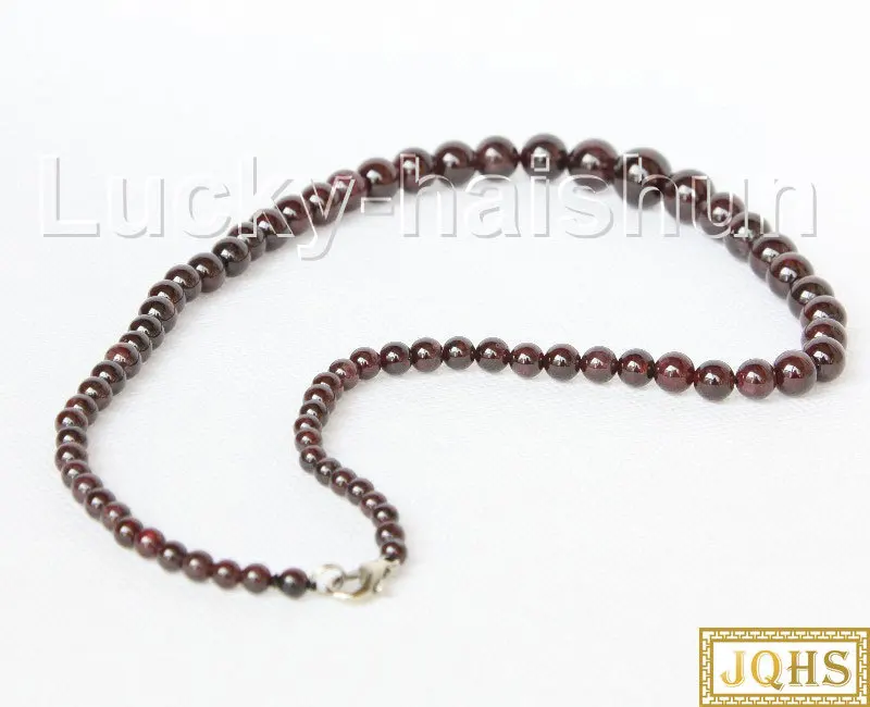 

natural Graduated 17" 4-10mm round red garnet beads Strand necklace j10945