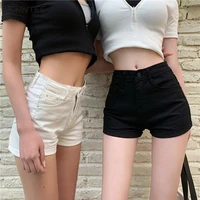 women shorts denim summer button fly high waist sexy pockets streetwear chic korean style new ins ulzzang casual trousers girls