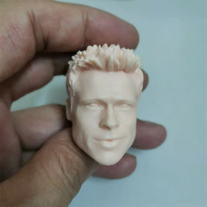 

Blank White Model 1/6 Scale Fight Club Brad Pitt Head Sculpt Unpainted Style Fit 12 inch Male Action Figure Body Model