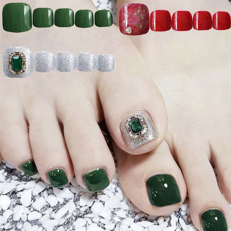 24 шт./компл. Золотая фольга дизайн искусственные ногти с полным покрытием и