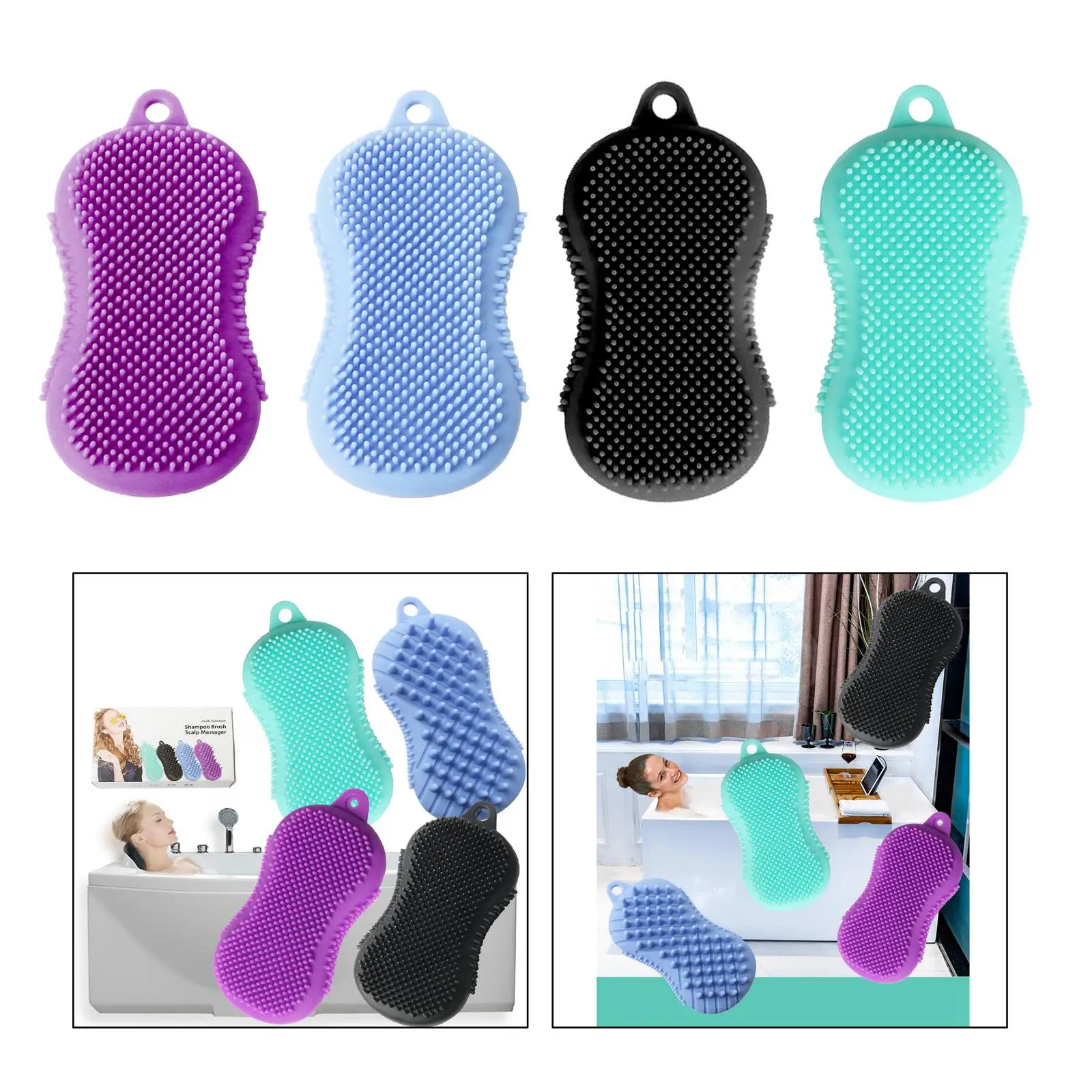 

Silicone Exfoliating Body Scrub Brush for Kids Women Men Soft Brush Head Wash Skin Household Clean Shower Brushes