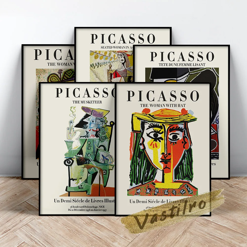 

Classic Pablo Picasso Poster, Picasso Abstract Figure Wall Decor, Woman Sitting In An Armchair Oil Painting, Housewarming Gift