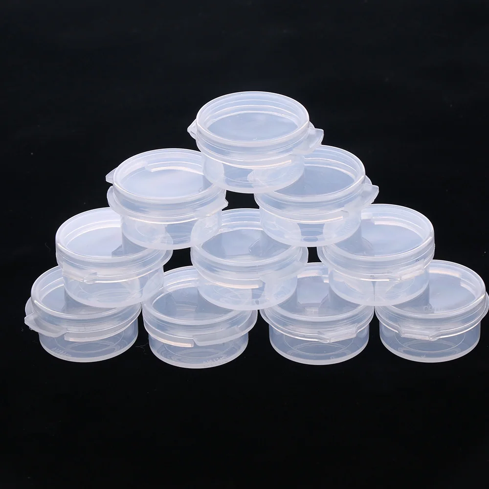 10Pcs Make Up Jar Mini Sample Bottle Sealing Pot Face Cream Container Portable Bottle Plastic Transparent Case Makeup Accessory