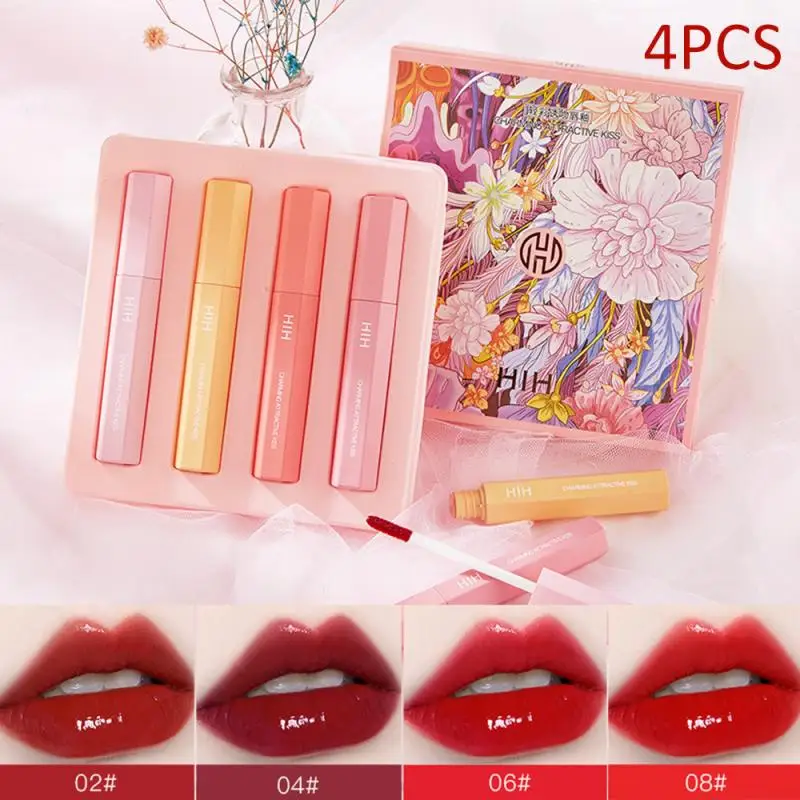 4 шт./компл. матовая губная помада блеск для губ Водонепроницаемый Губы Глазури