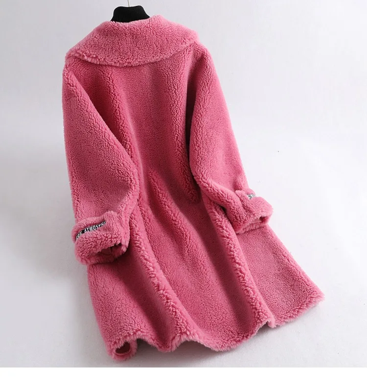 Abrigos mujer invierno шерстяное зимнее пальто, Женское пальто из овечьей шерсти с меховым воротником, верхняя одежда, настоящая цена, одежда