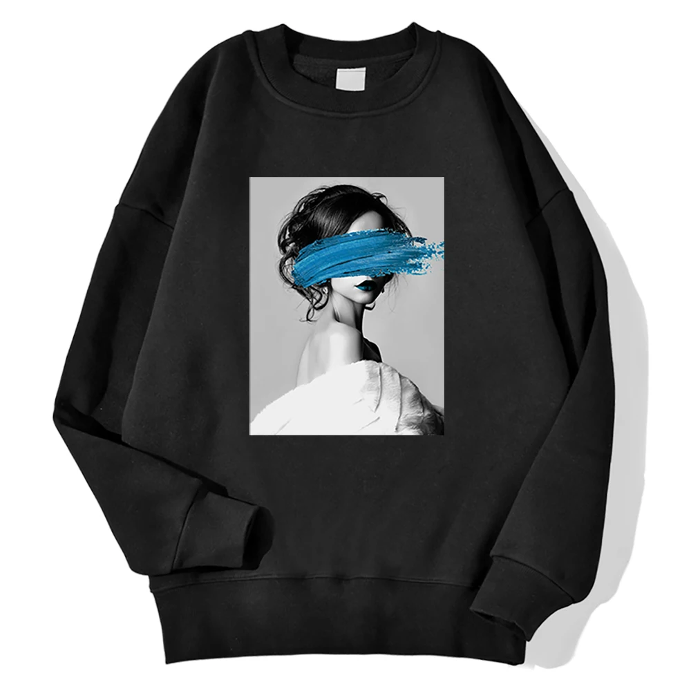 

Sweatshirts Pretty Girl Graffiti Print O-Neck Sweatshirt For Women Punk Harajuku Woman Crop Hoodie Loose Hip Hop Hoody Female
