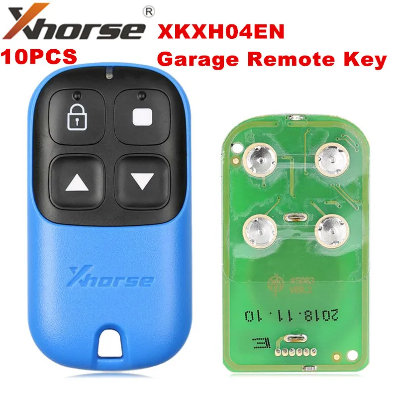 

10PCS/LOT Xhorse XKXH04EN VVDI Blue Type 4 Buttons Wired Garage Remote