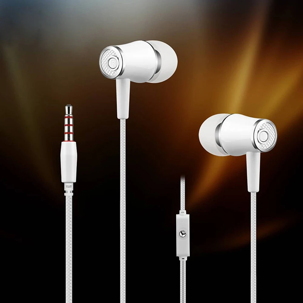 k68 Leather cable Sport Earphone Wired Earphones Super Bass 3.5mm Crack Earbud with Mic for Android Apple | Электроника