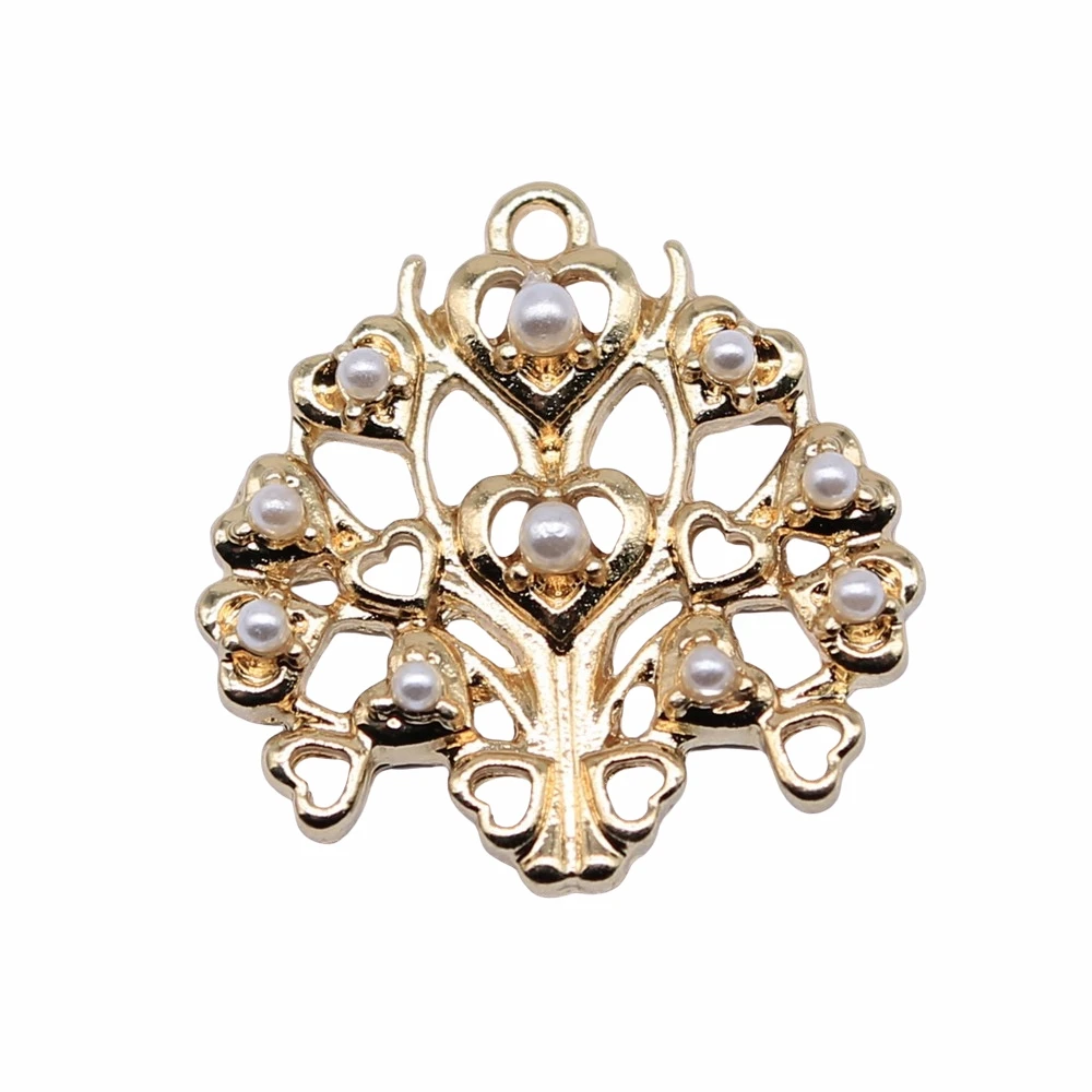 

10pcs 20x20mm KC Gold Color Tree Charms Pendant For Jewelry Making Earring Making Accessories