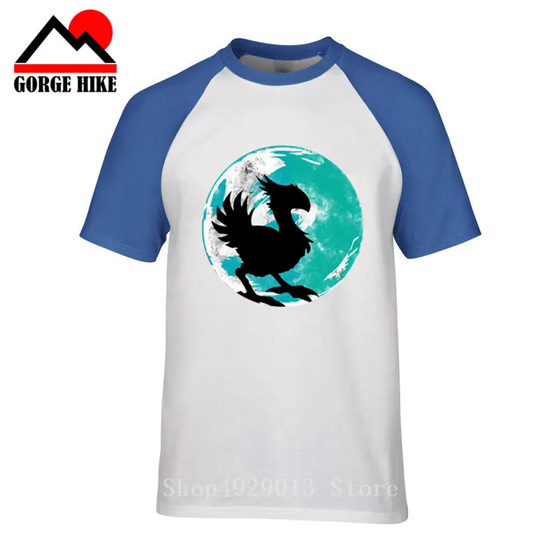 Final Fantasy PS Game Shirt Chocobos мужская летняя футболка с круглым вырезом недорогая Мужская