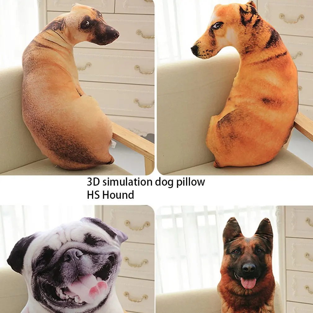 

Funny 3D Dog Print Throw Pillow Creative Cushion Cute Plush Doll Gift Home Decoration Dog Printing cushion Dropshipping For Kids
