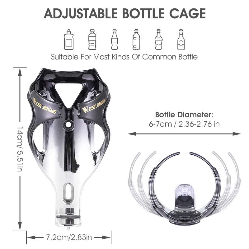 

WEST BIKING Bike Bottle Cage Ultralight MTB Road Matte Drink Cup Brackets Cycling Accessories bicycle cup holder
