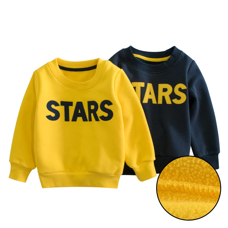 

Spring Children's Clothing Printed Letter STARS Clothes 2-7 Years Baby Boys Sweatshirt Long Sleeved Clothes Tops Yellow Black