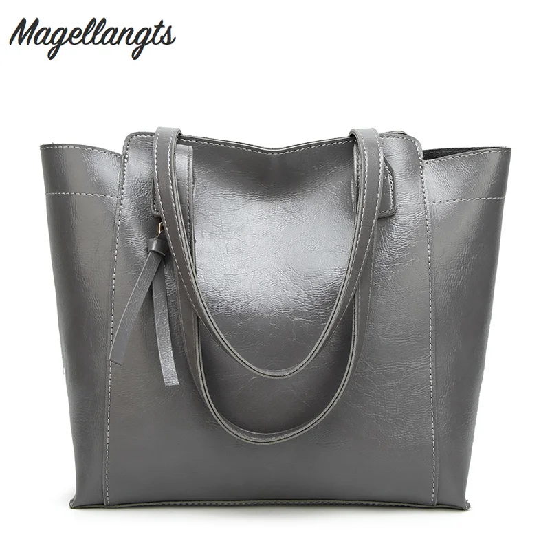 Большие сумки на плечо для женщин кожаные 2019 модная сумка покупок роскошная