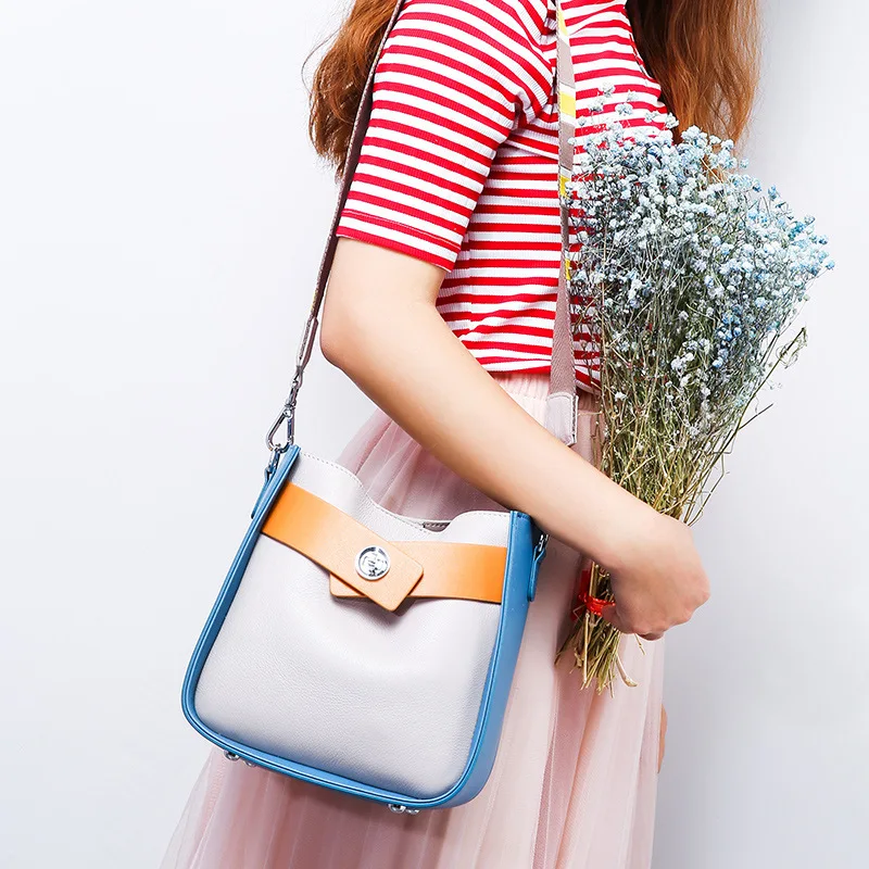 ALNEED сумка-мешок из натуральной кожи для женщин 2018 модная сумка коровья кожа сумки