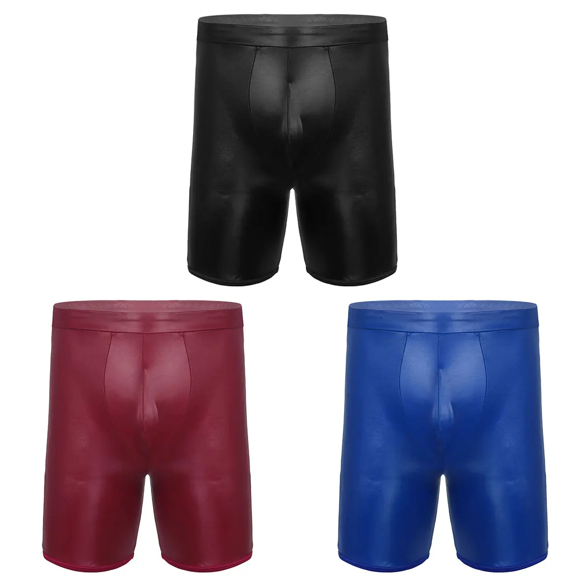 Мужской сексуальный Дышащий Латекс боксер нижнее белье трусы-шорты мужские с