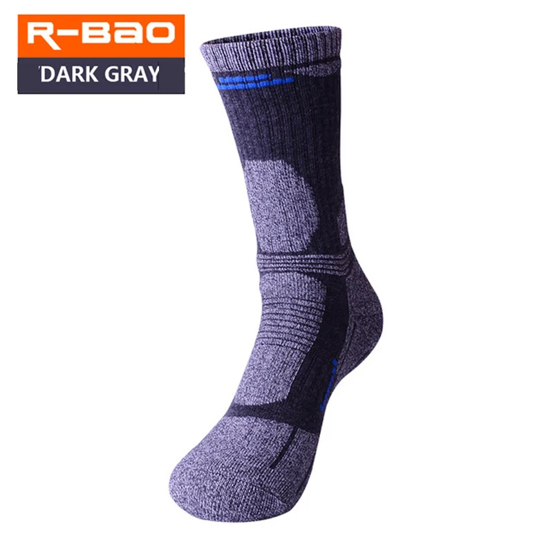 Duck gray Хлопковые спортивные носки для активного отдыха, альпинизма, пешего туризма, Утепленные зимние носки для велоспорта, для мужчин и женщин, Для лыжной рыбалки, тренажерного зала, унисекс - Цвет: Duck gray