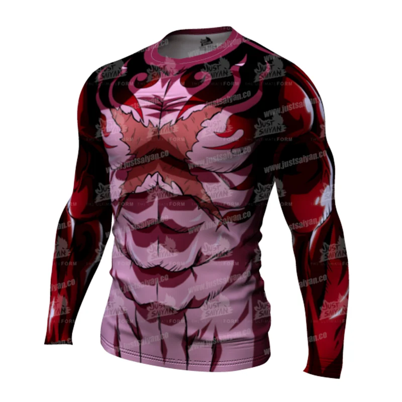 

Casual 3D muscle line Printing Funny Fitness One Piece Luffy Compression Shirt Men Bodybuilding Tight Long Sleeve Tshirt