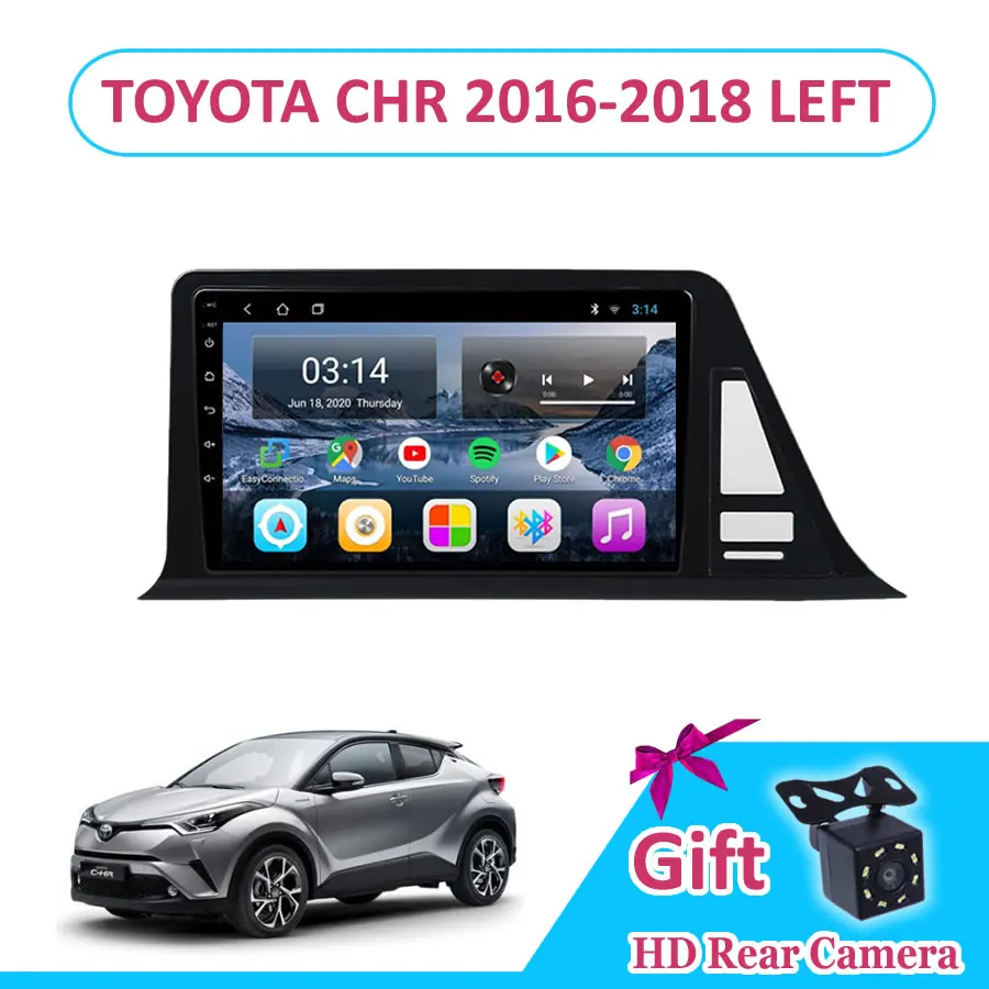 9 ''IPS Android TOYOTA CHR 2016/2017/2018 левый пептид автомобильное радио мультимедиа GPS