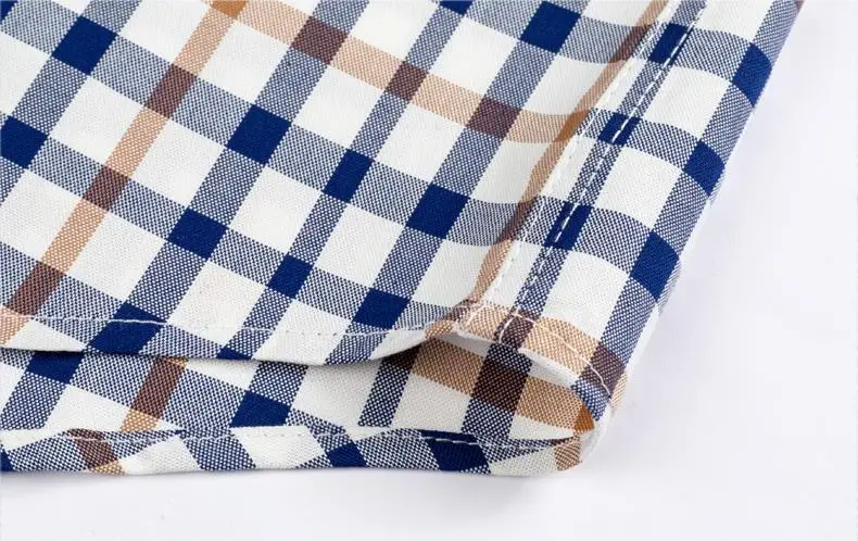 11 Color Cotton Oxford Striped Plaid Longsleeve Shirt for Men Dress Shirts 8XL High Quality Pure Color Business Button Up Shirt