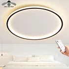 Ультратонкий Светодиодный потолочный светильник с поверхностным креплением, комнатная лампа для спальни, гостиной, балкона, приглушаемая круглая квадратная лампа с дистанционным управлением
