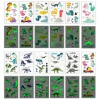 5 шт.компл., светящиеся татуировки для лица, временная машинка, татуировка русалки, динозавр, Детские милые тату-наклейки, Детские татуировки на тело