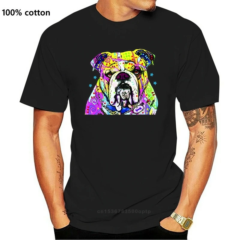 

Dog Lover Shirt Animal Bulldog Neon Design T-Shirt Novelty Gift