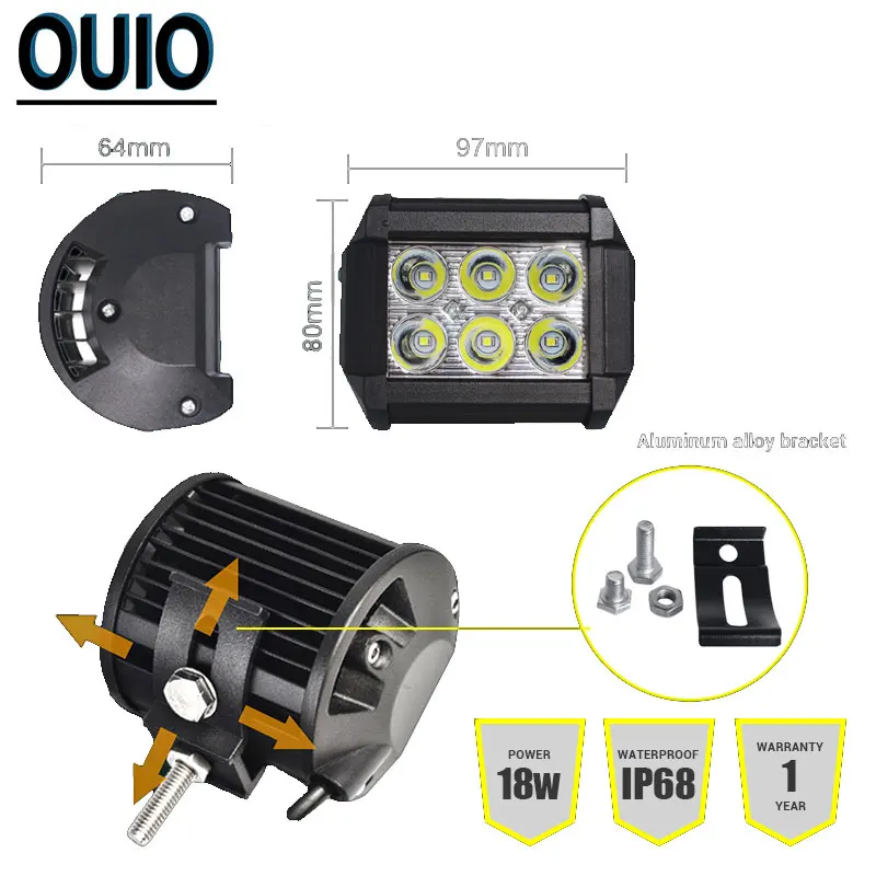 2 шт. светодиодный бар 4 дюйма светильник двойные ряды рабочий комбо балка для
