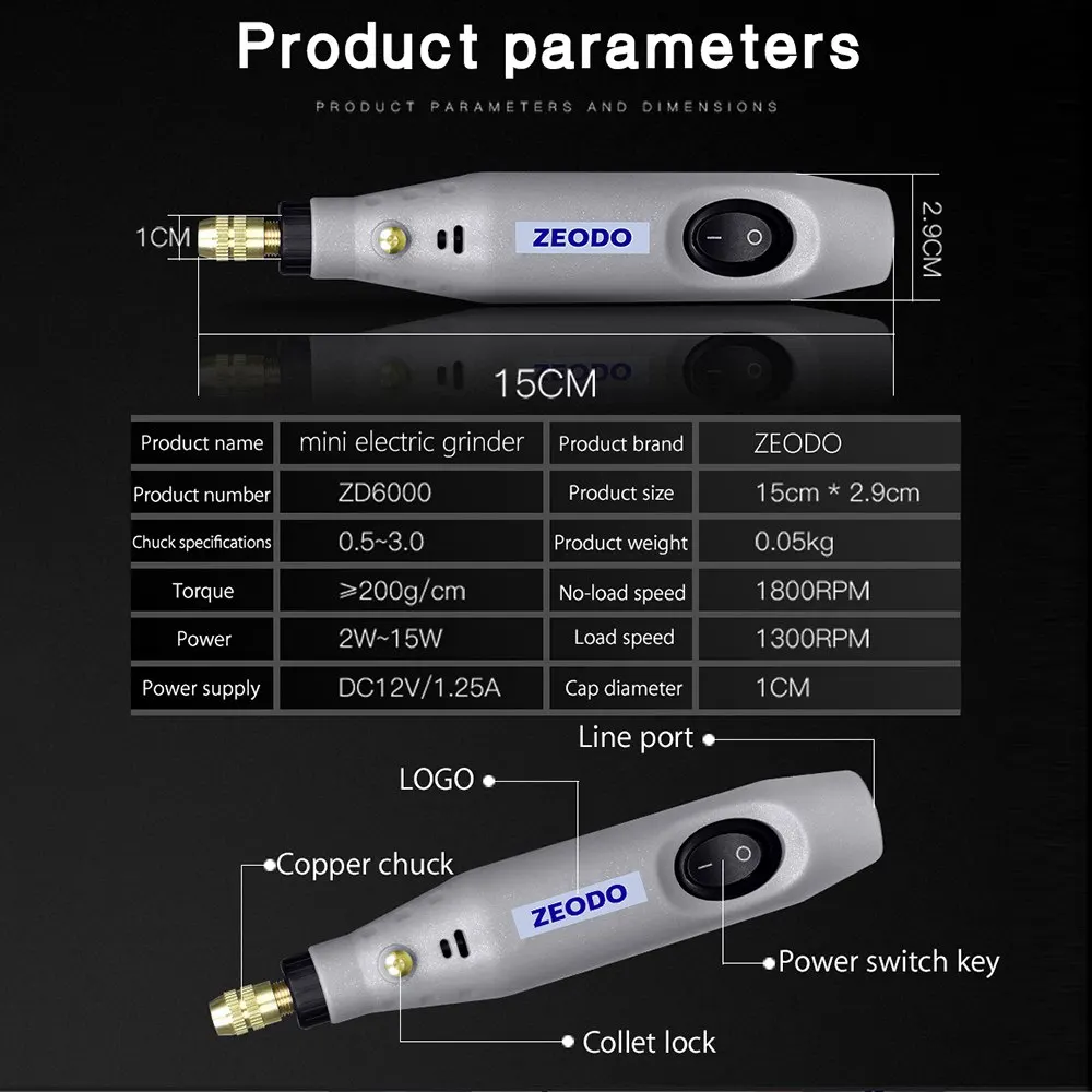 Электрический мини дрель шлифовальный станок гравер Ручка Дрель 18000 об/мин
