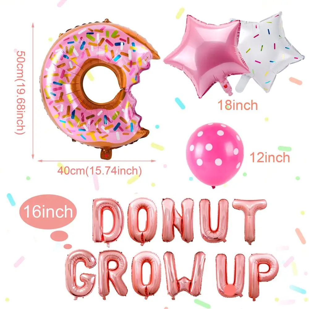 Staraise Donut Party Decoration Balloon Banner Cake Topper Birthday Decor Kids Baby Shower Supplies Doughnut | Дом и сад
