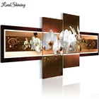 Набор для алмазной вышивки Орхидея, 4 панели, полное круглое квадратное сверление, мозаика 5d сделай сам, Набор для вышивки крестиком, T27