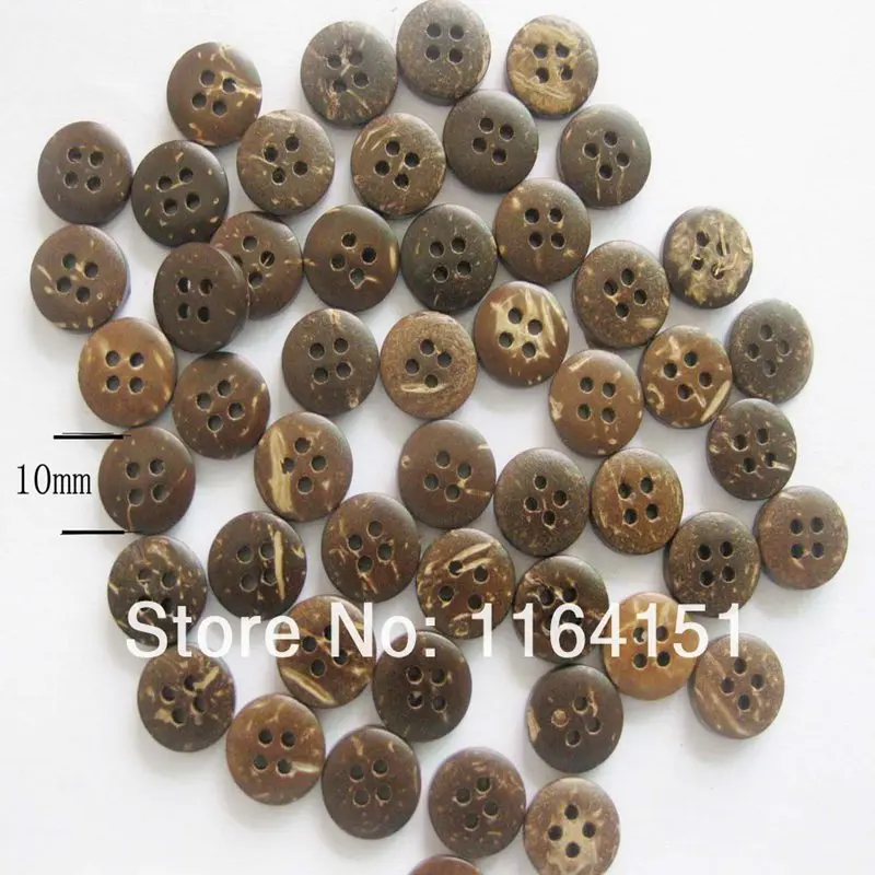 50 шт. натуральные кокосовые пуговицы и деревянные круглой формы 10 мм для детской