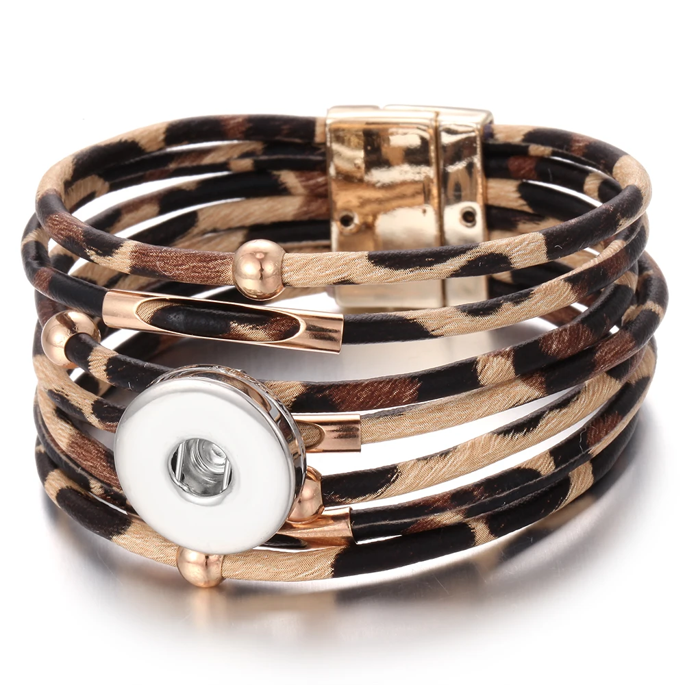Новые ювелирные изделия ручной работы многослойный браслет с леопардовым