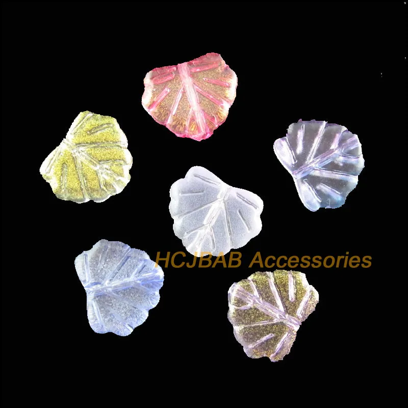 24 Новые разноцветные глазурованные подвески в виде листьев разделительные