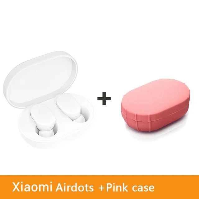 Add Pink Box Xiaomi AirDots MIjia TWS Bluetooth 5,0 наушники-вкладыши Молодежная версия стерео бас наушники с микрофоном наушники AI управление - Цвет: Add Pink Box