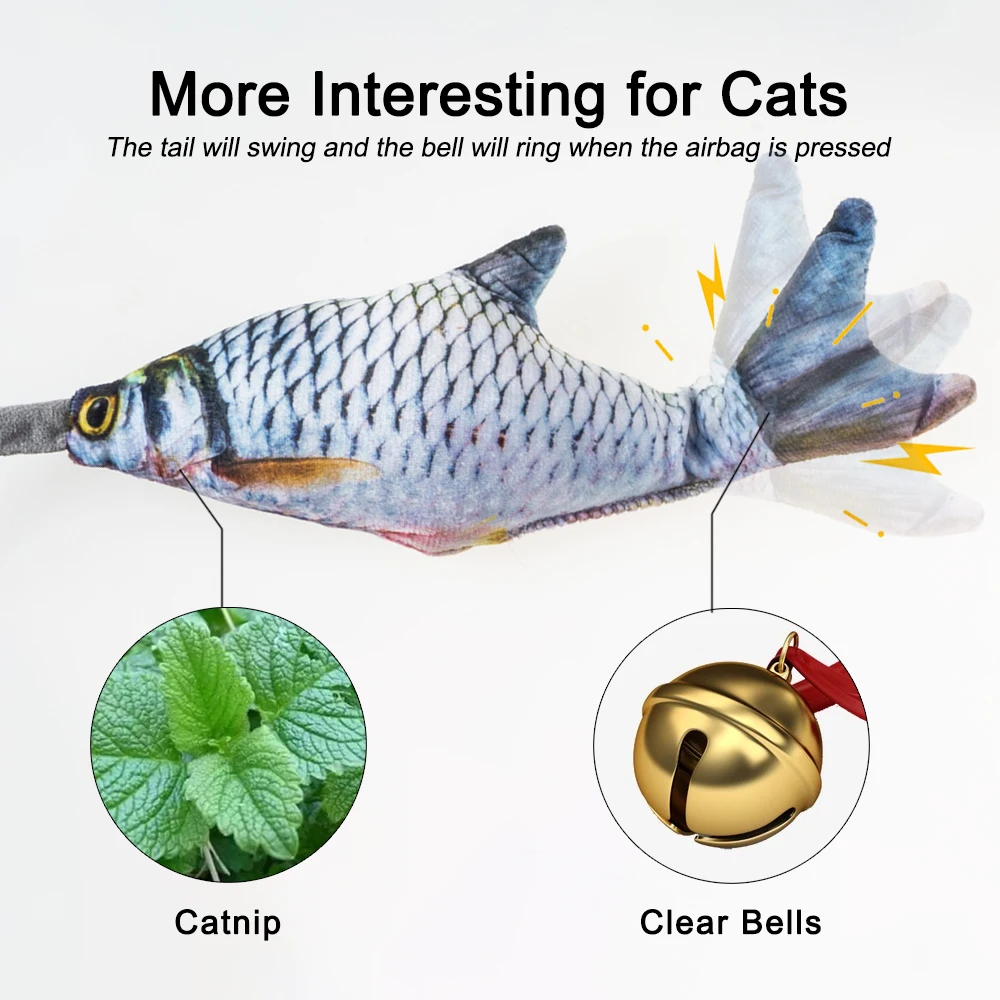 Игрушки для кошачьей мяты в режиме взаимодействия свисающая рыба и хвост с