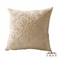 embroidered pillow with cotton rope coil and embroidered pillow cover line embroidered sofa cushion for car headrest