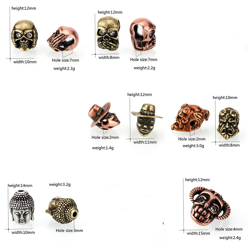 Бусины в виде маски черепа циркониевые медные космические бусины стиле ретро для