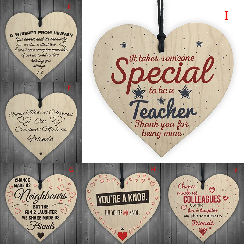 

heart shape handmade wooden hanging plaque sign quote gift for christmas decor
