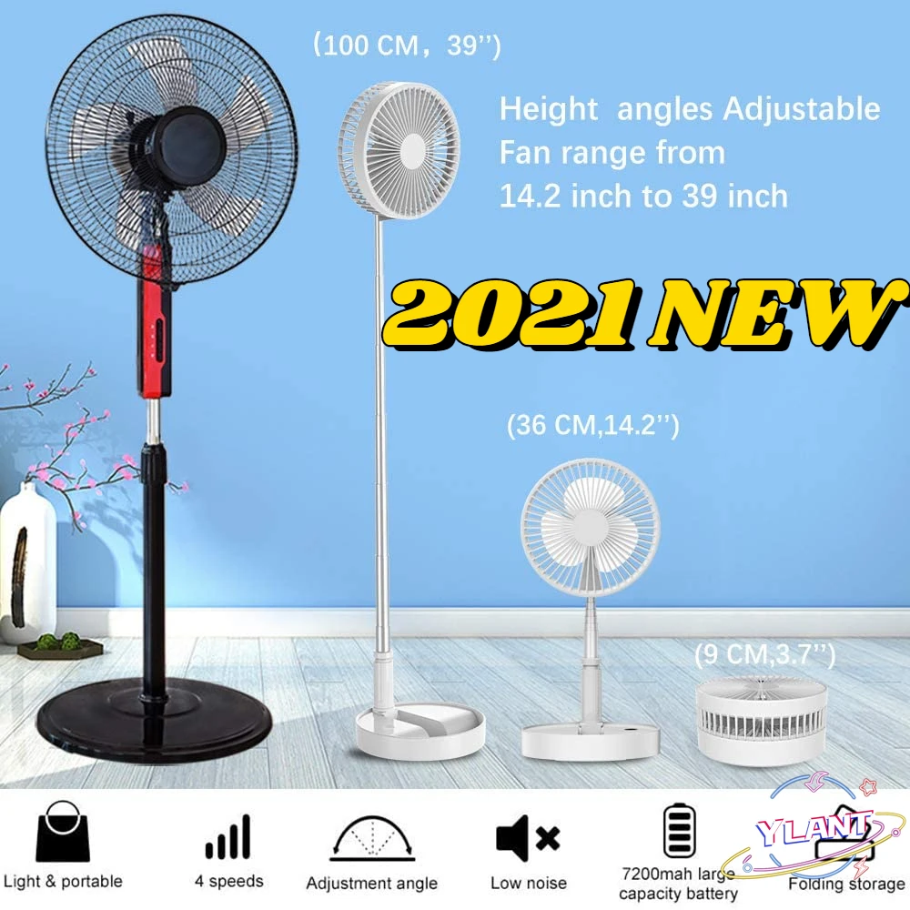 

Original Portable Carring+USB Rechargeable+Folding Telescopic Mini Desktop Fan Floor Stand Pedestal Air Cooler Camping Home Fan