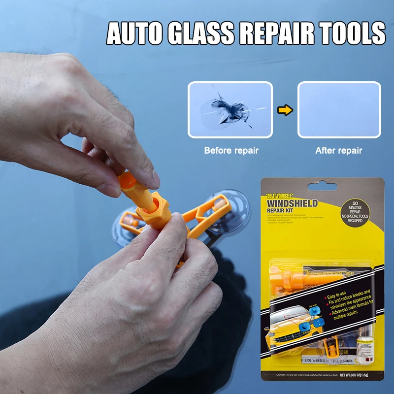 

Windshield Repair Kit Fix Car Windscreen Bullseye Rock Chip Crack Scratch WHShopping